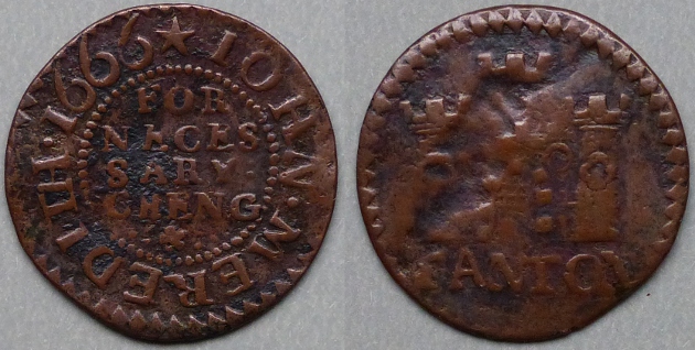 Taunton, John Meredith 1666 farthing